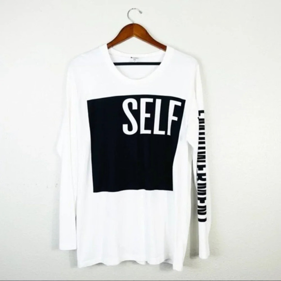 BY ZENDAYA White & Black 'Self Empowerment' Long-Sleeve Tee - Picture 4 of 9